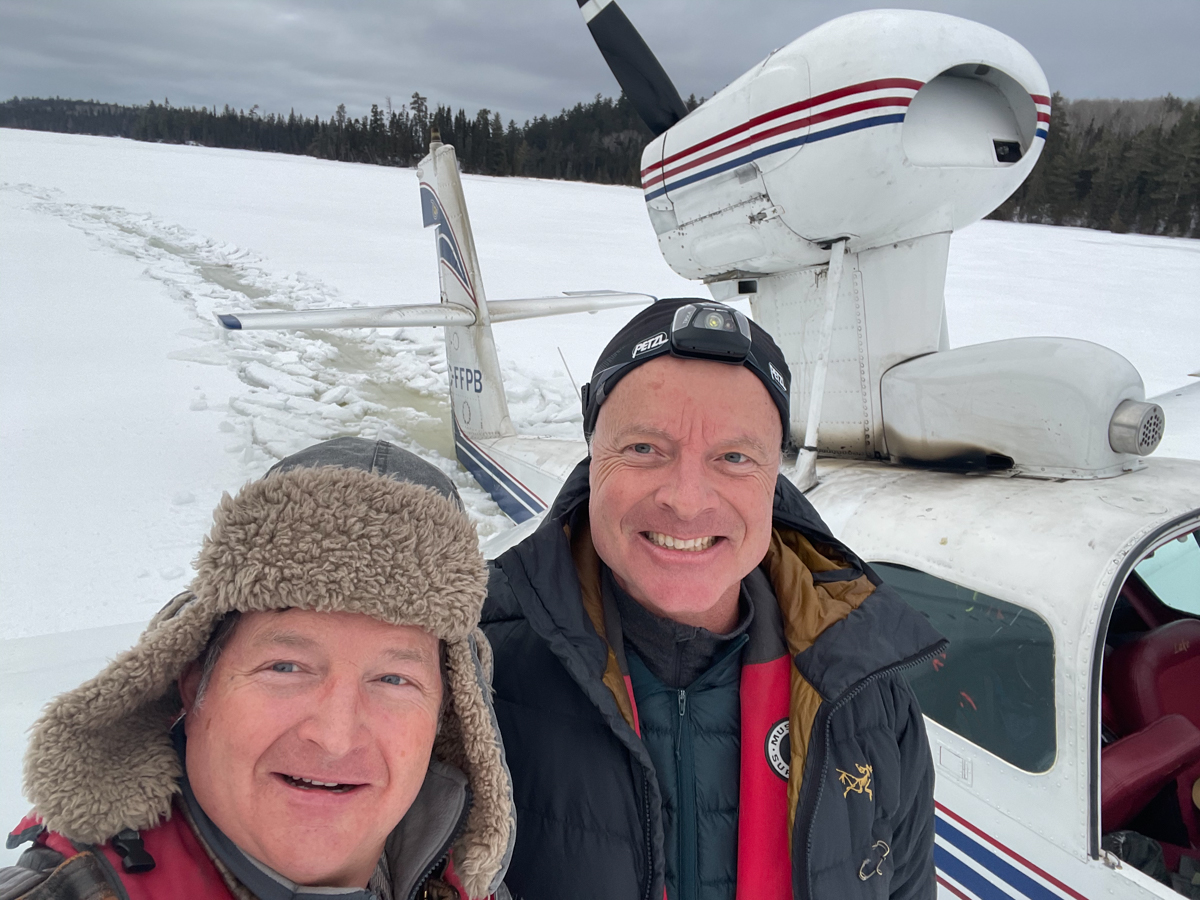 Tom Comet and Paul Briggs Lake Buccaneer forced landing on ice