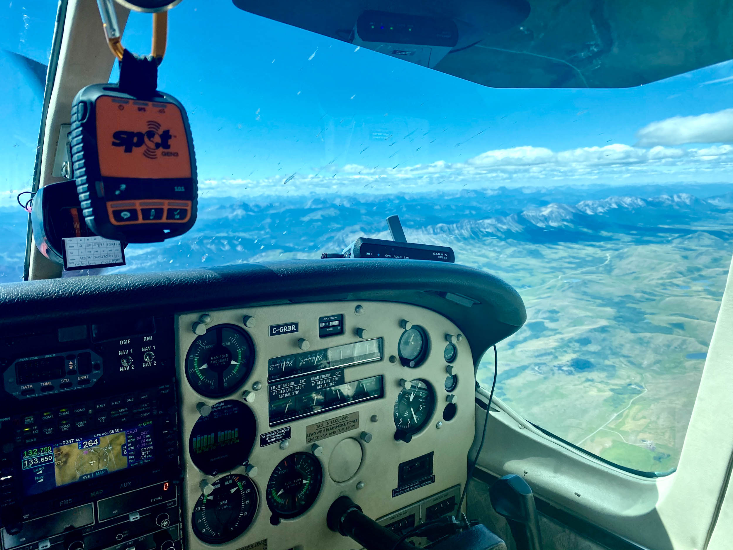 flying over the rockies